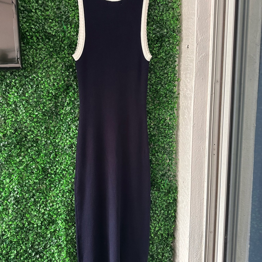 Caroline Constas Navy and White Midi Dress - Picture 6 of 6